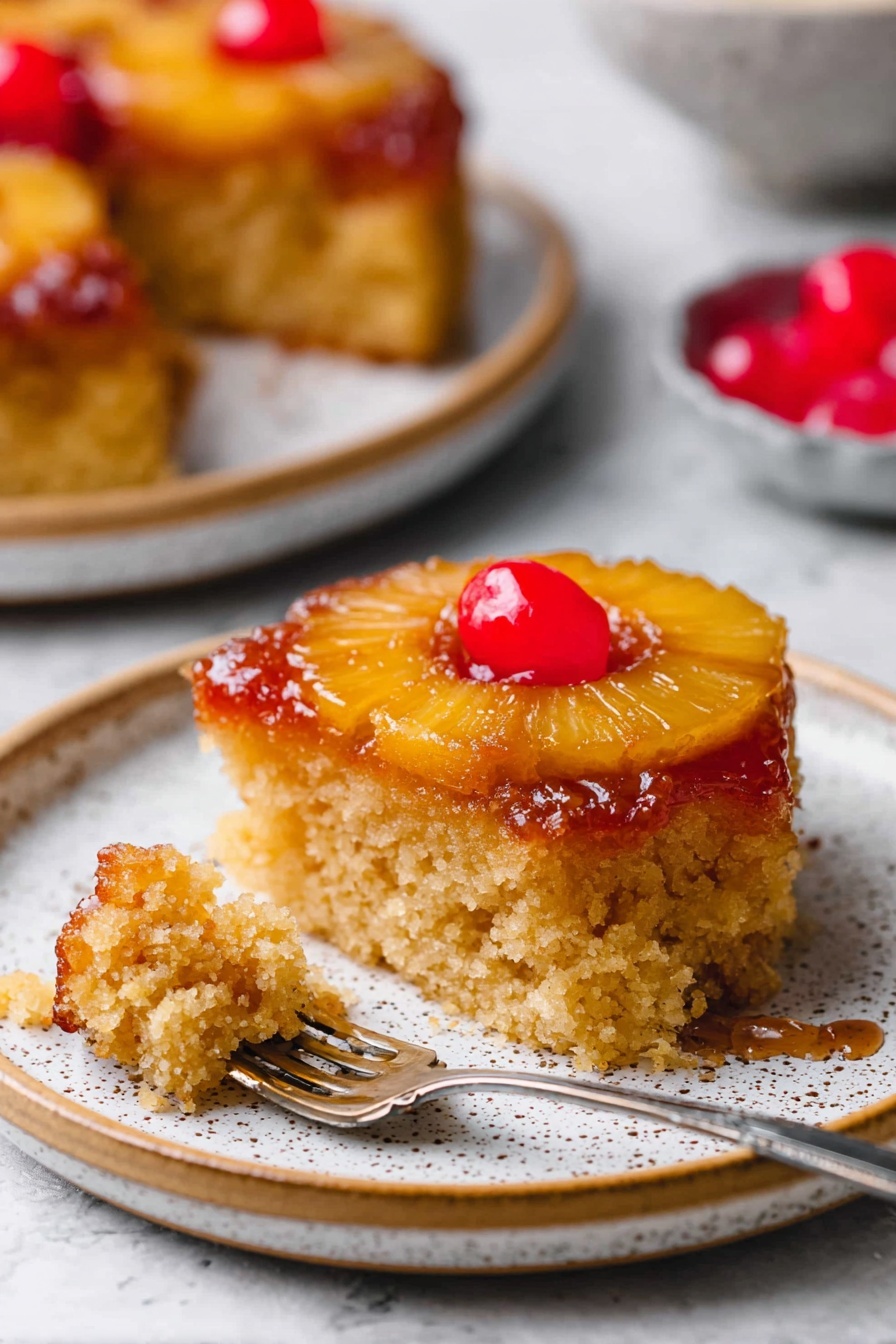 Pineapple Upside Down Cake - Serving Suggestion