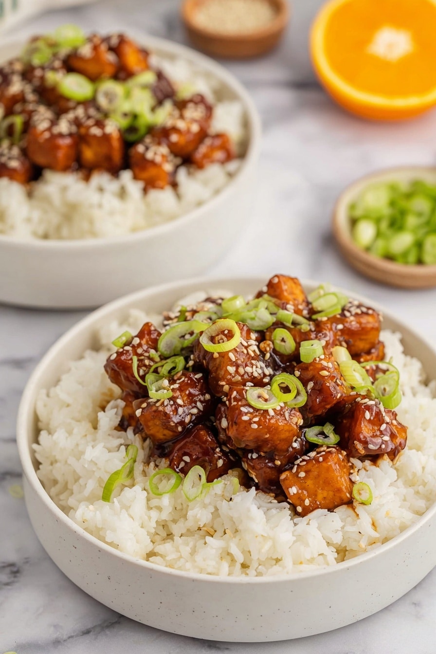 Crispy Orange Tofu - Serving Suggestion