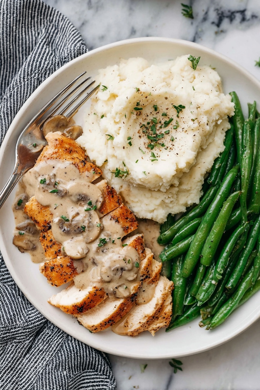 chicken with mushroom sauce - Serving Suggestion