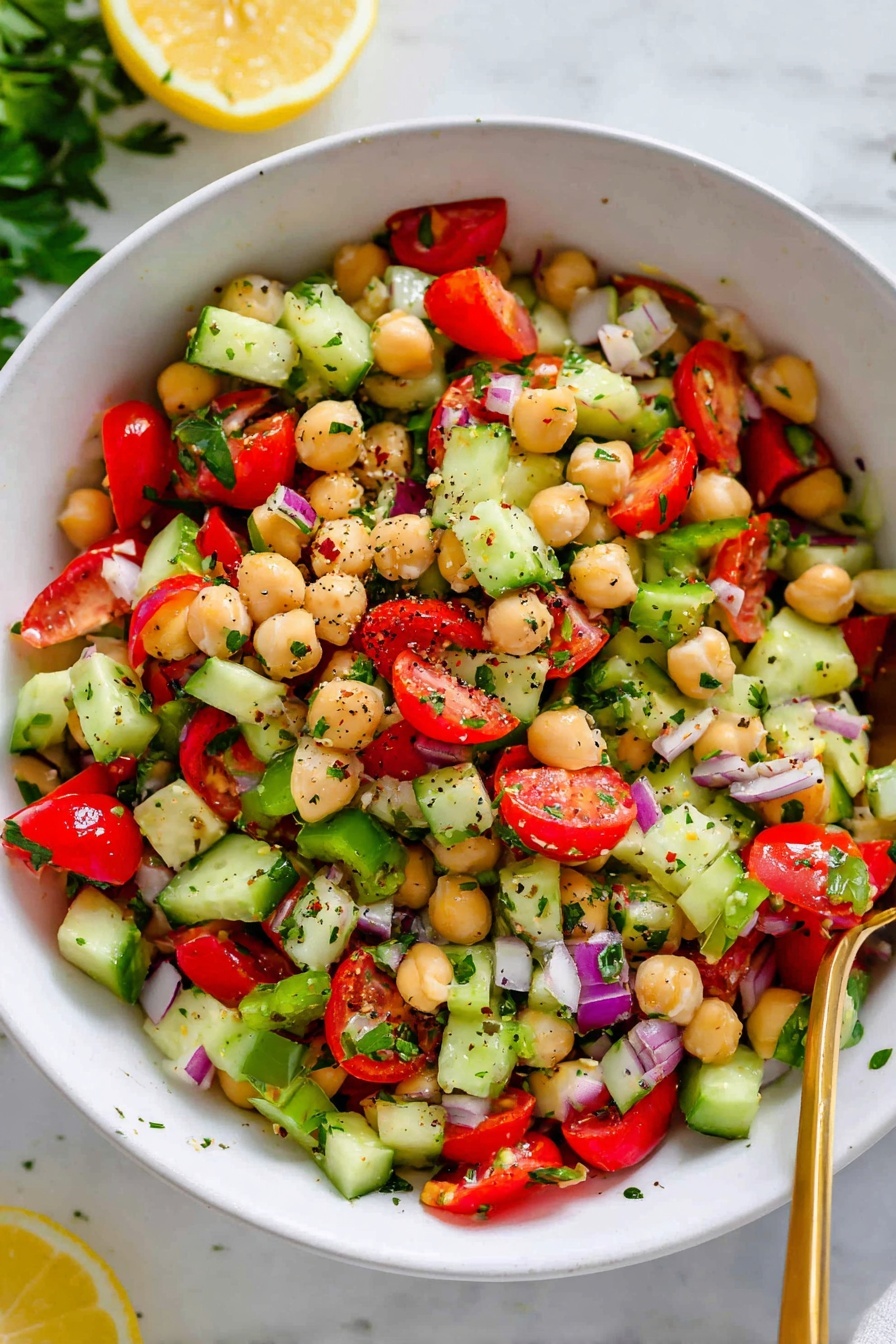 Tomato Cucumber Chickpea - Serving Suggestion