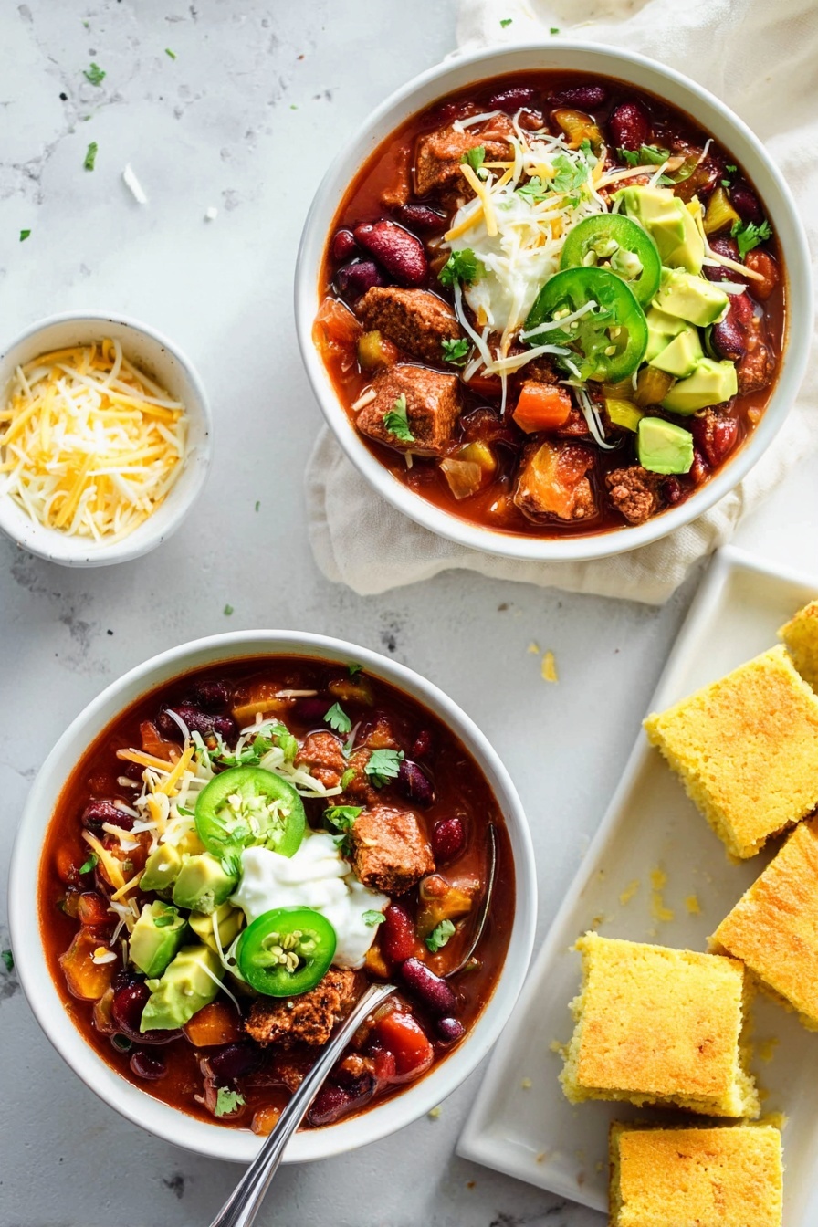 slow cooker turkey chili - Serving Suggestion