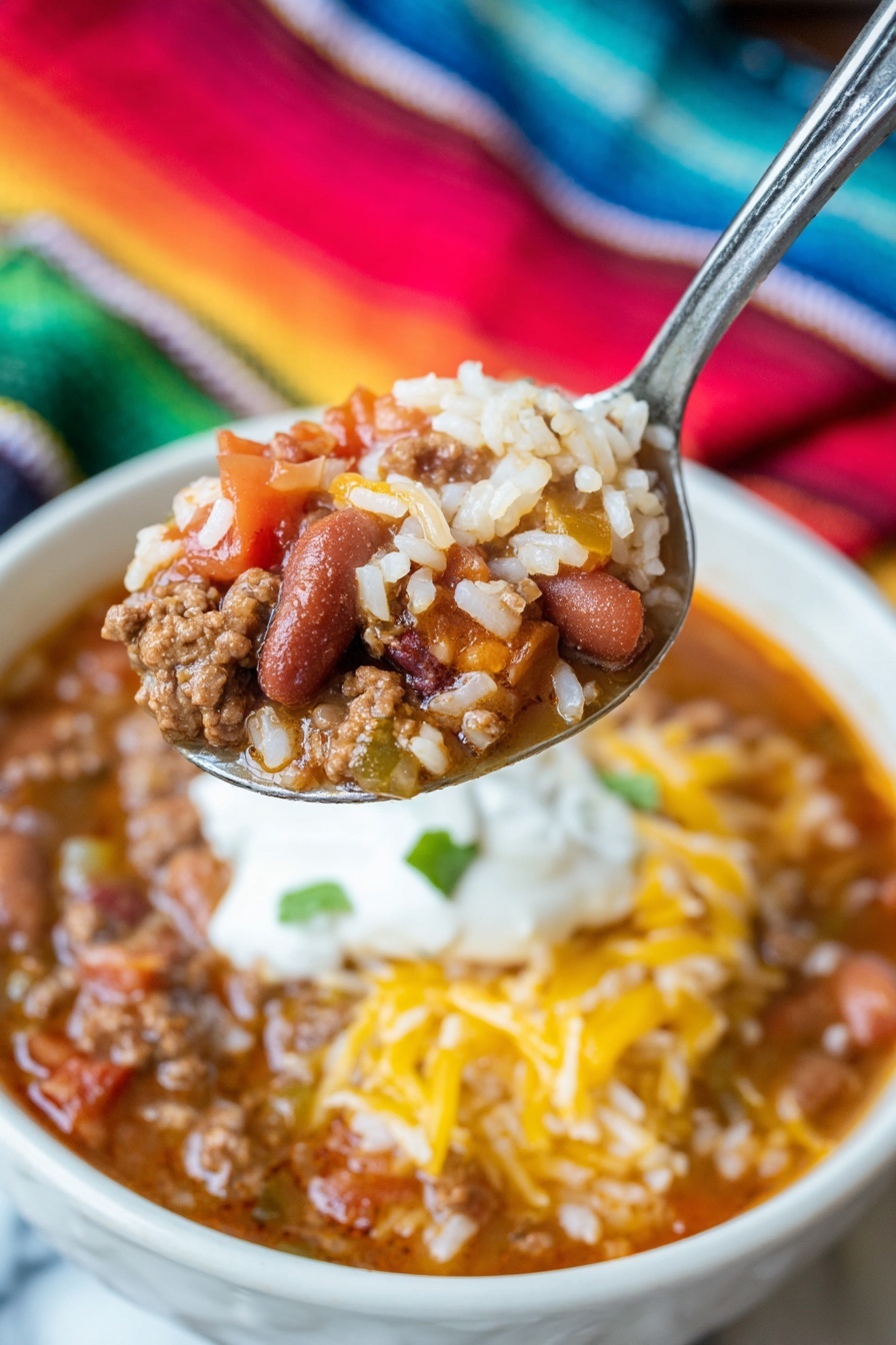Taco Rice Soup - Serving Suggestion