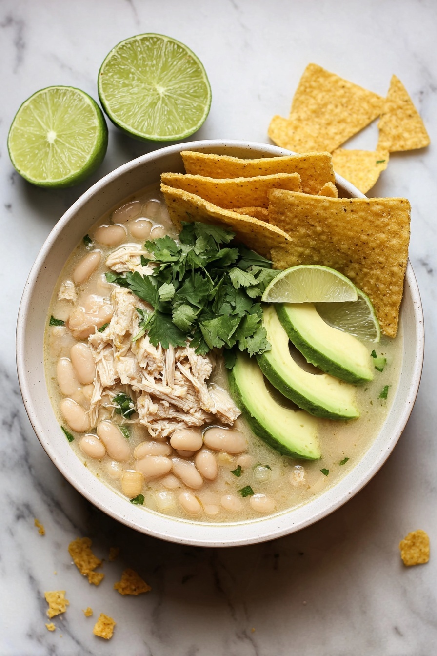 White Chicken Chili Verde - Serving Suggestion