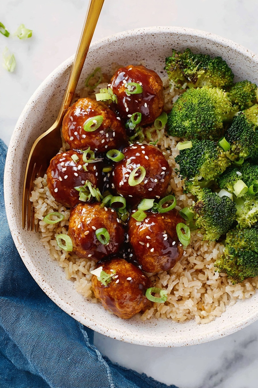 Asian Glazed Meatballs - Serving Suggestion