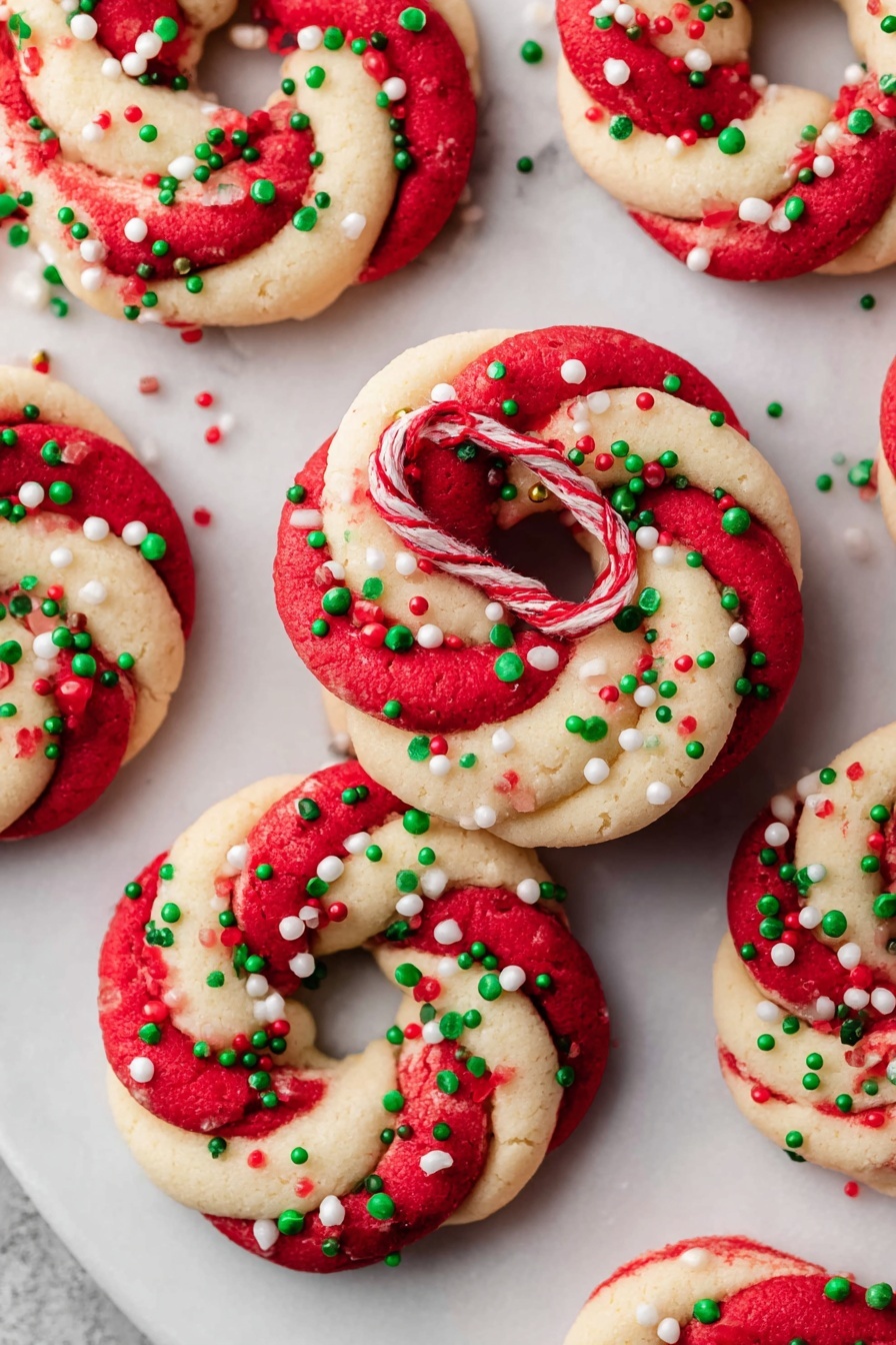 Christmas wreath cookies - Serving Suggestion