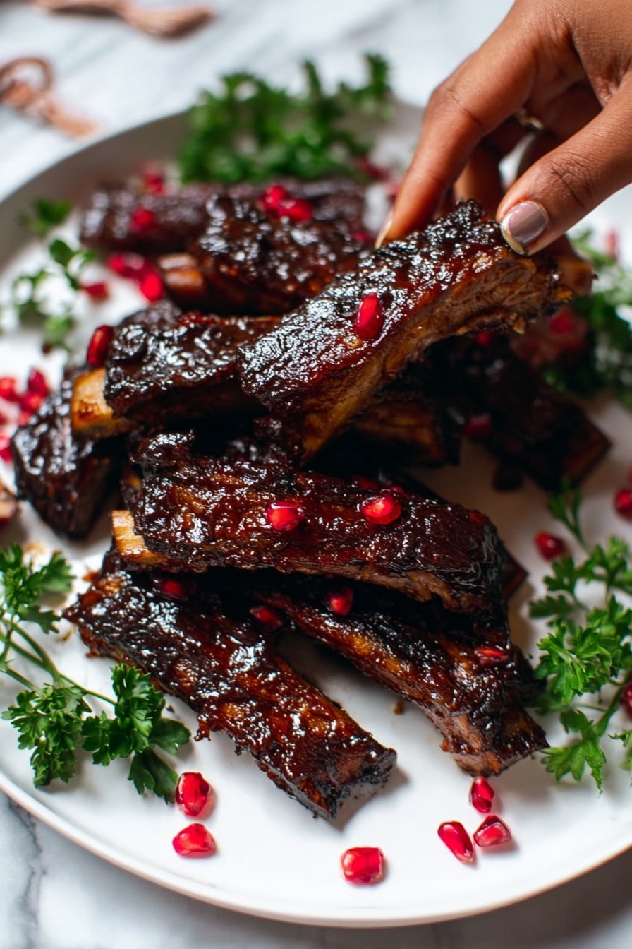 pomegranate glazed ribs - Serving Suggestion