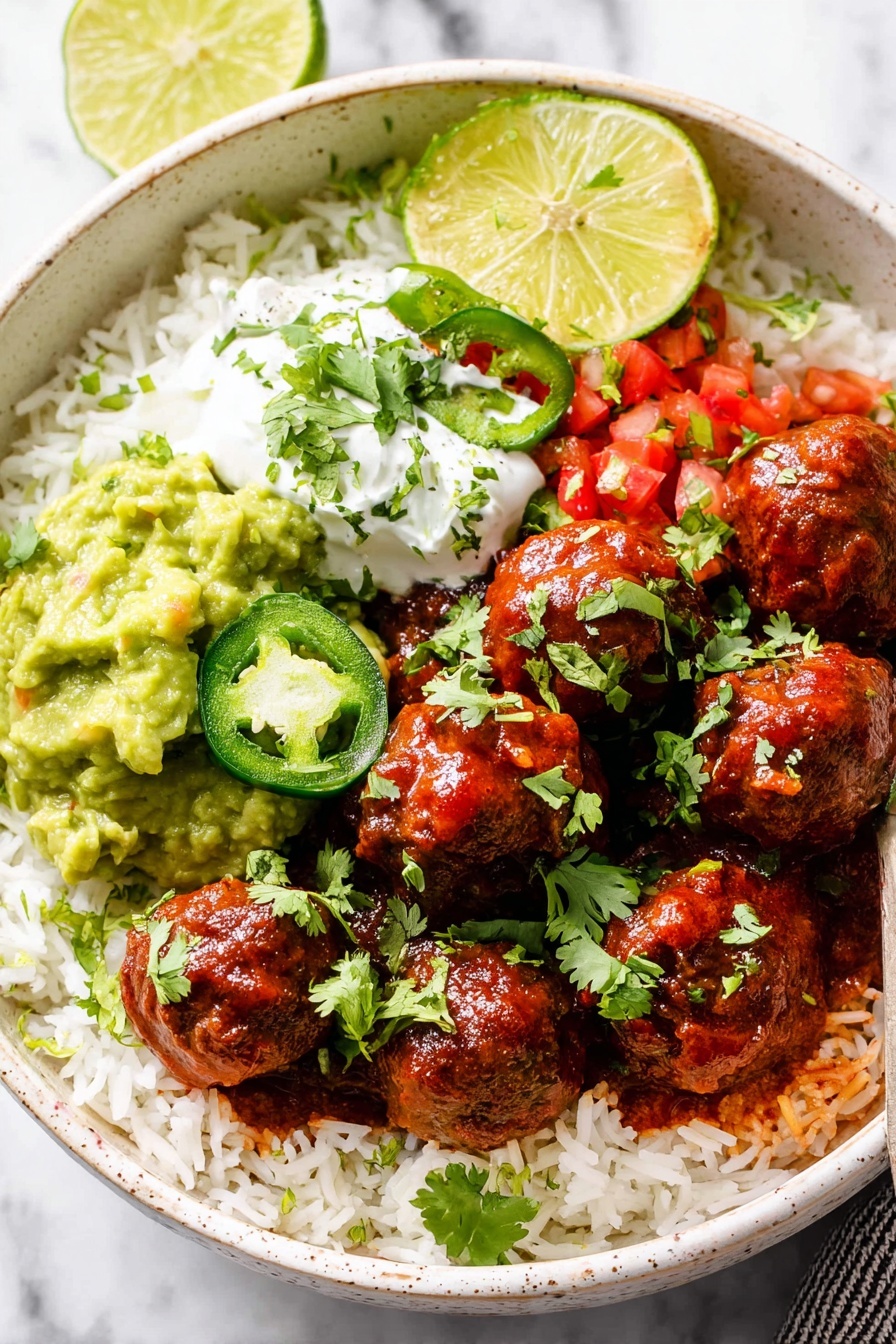 baked enchilada meatballs - Serving Suggestion