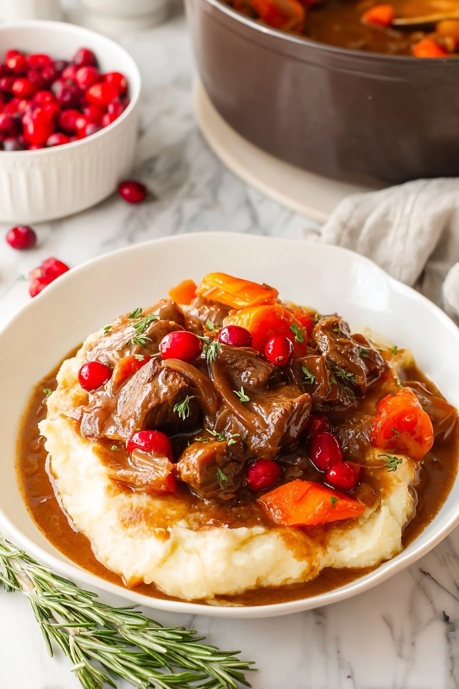Christmas Cranberry Balsamic Roast - Serving Suggestion