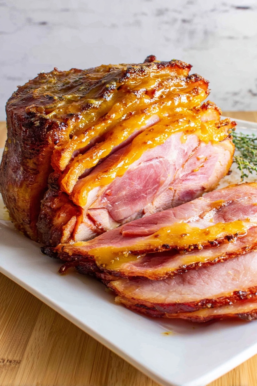 honey mustard maple glazed ham - Serving Suggestion