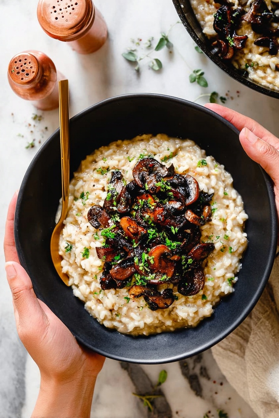 Creamy Mushroom Risotto - Serving Suggestion