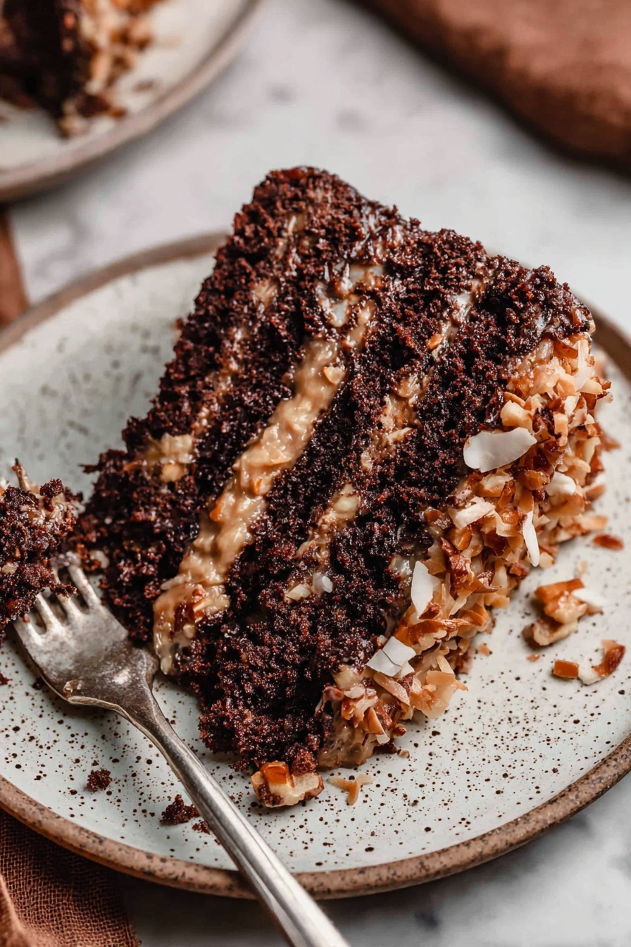 German Chocolate Cake - Serving Suggestion