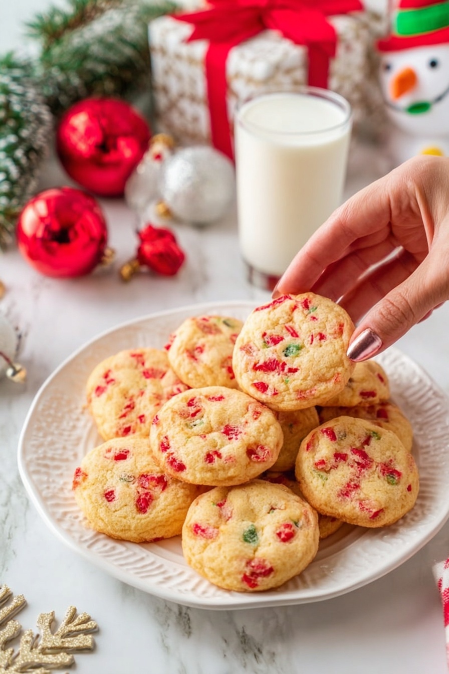 Cherry Christmas Cookies - Serving Suggestion