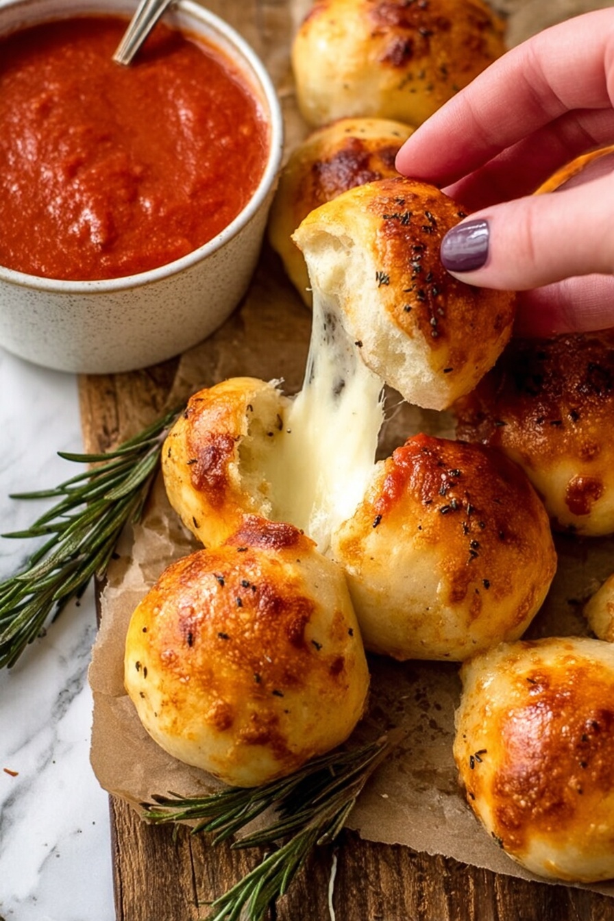 Cheesy Garlic Christmas Tree - Serving Suggestion