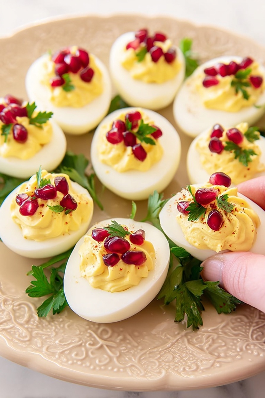 Christmas Deviled Eggs - Serving Suggestion