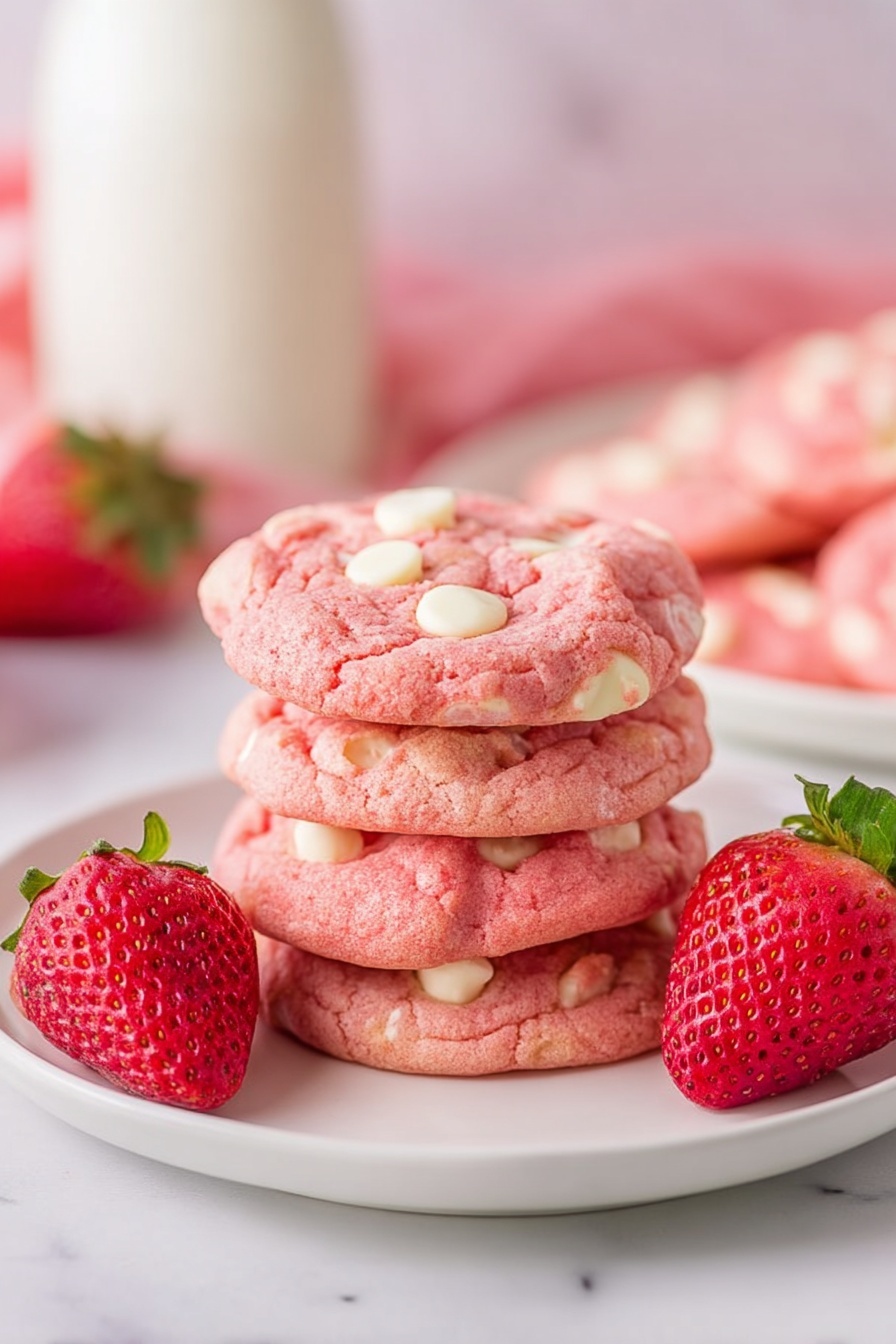 strawberry cake mix cookies - Serving Suggestion
