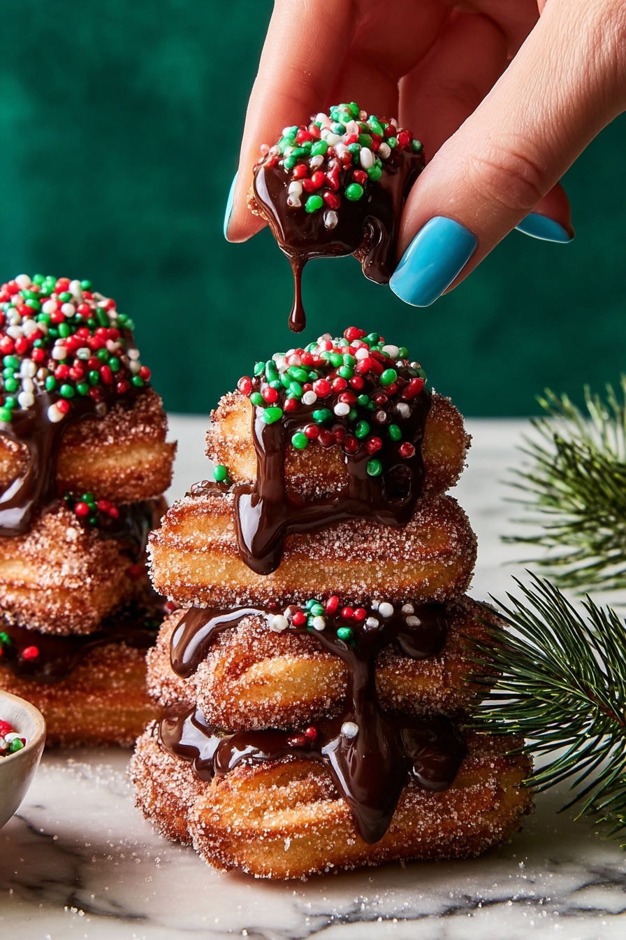 Festive Cinnamon Churros - Serving Suggestion