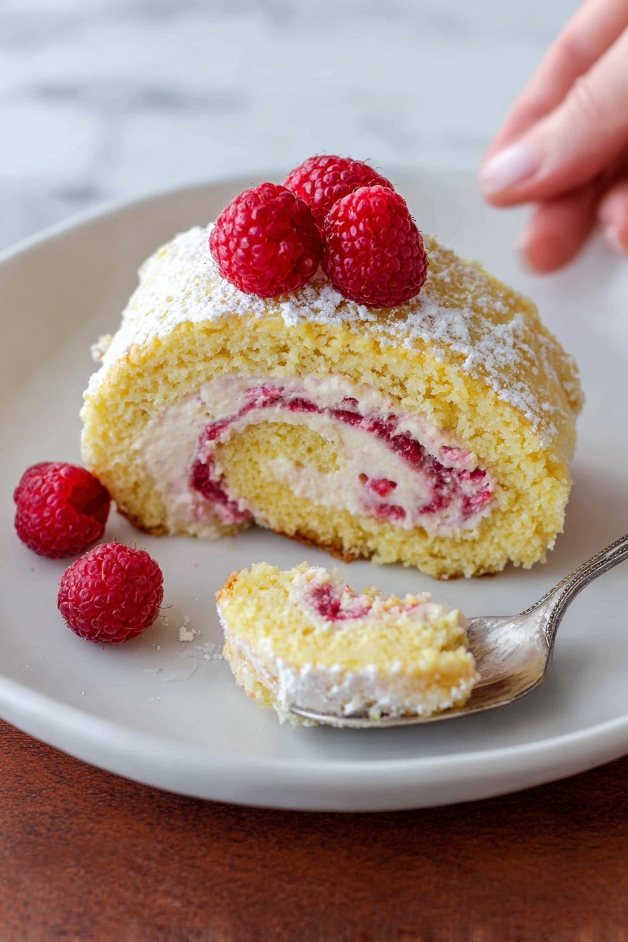 raspberry swiss roll - Serving Suggestion