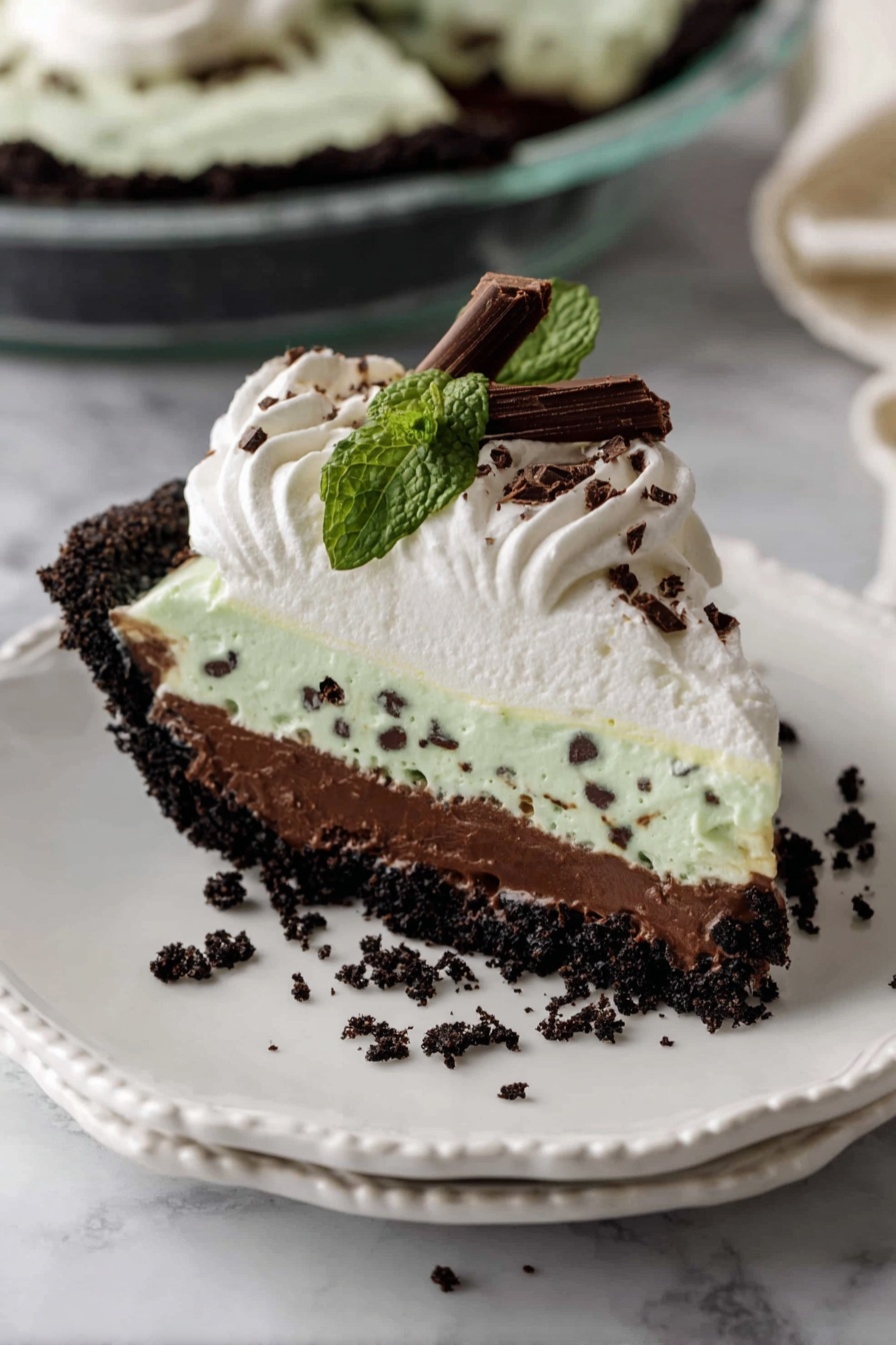 Mint Chocolate Pie - Serving Suggestion