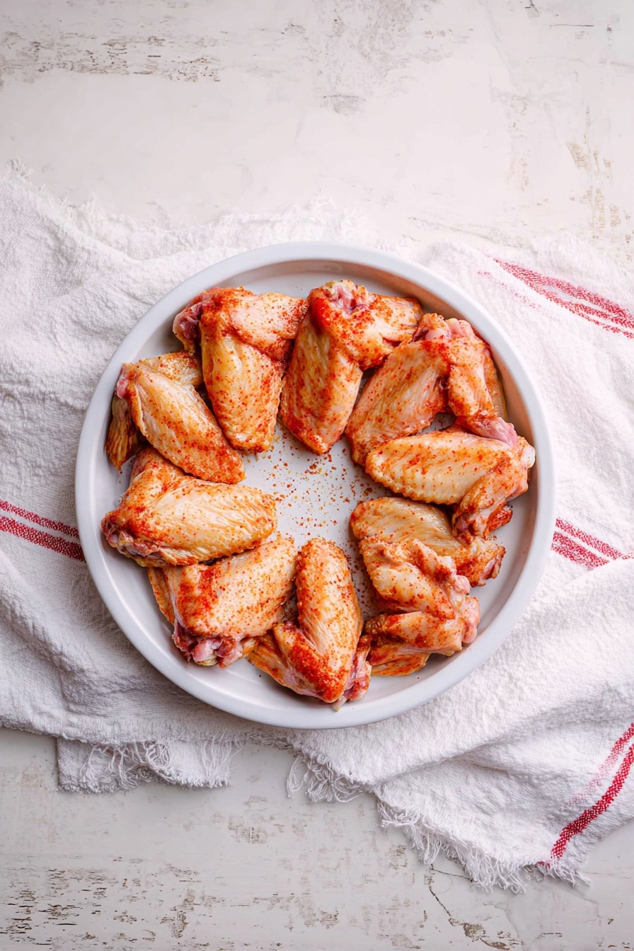 The image shows a close-up of a woman's hand holding a golden-brown crispy chicken wing covered with melted cheese shreds and green herb bits on top. In the background, several more chicken wings with the same golden color and cheese topping are stacked on a white plate, resting on a white marbled surface with a blurred light-colored cloth underneath. The lighting makes the cheese look creamy and slightly melted, highlighting the crispy texture of the wings. A small white bowl with sauce is partly visible in the background. photo taken with an iphone --ar 2:3 --v 7