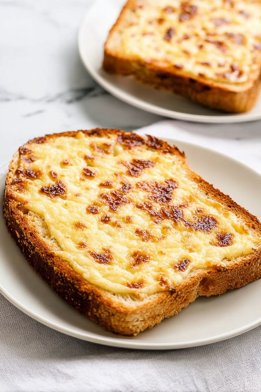 The image shows two sandwiches on a black grill pan with a white marbled texture underneath. Each sandwich has three layers: the bottom layer is a slice of white bread, the middle layer is a slice of yellow and white marbled cheese, and the top layer is another slice of white bread spread with a creamy white sauce. The sandwiches are placed side by side on the grill pan, and the lighting highlights the texture of the bread and cheese. photo taken with an iphone --ar 2:3 --v 7