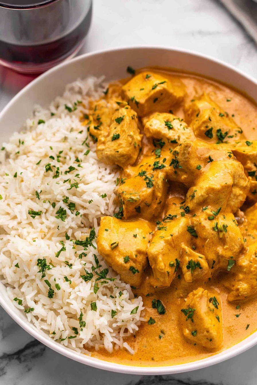 A white bowl filled with raw chicken pieces covered in a thick, reddish-brown sauce with visible bits of spices and onions mixed in. One woman's hand holds the bowl steady on the left side, while another woman's hand stirs the chicken and sauce with a wooden spoon on the right side. The bowl sits on a white marbled surface. photo taken with an iphone --ar 2:3 --v 7